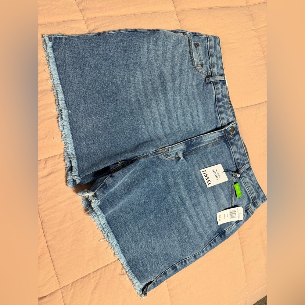 Tinsel Hi-Rise Denim Shorts